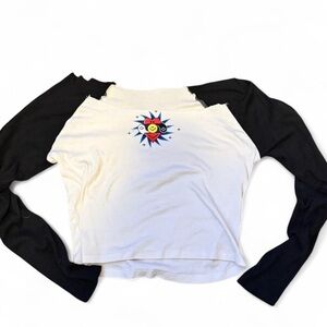 Spencer’s Sun Graphic Long Sleeve Top - Black and White